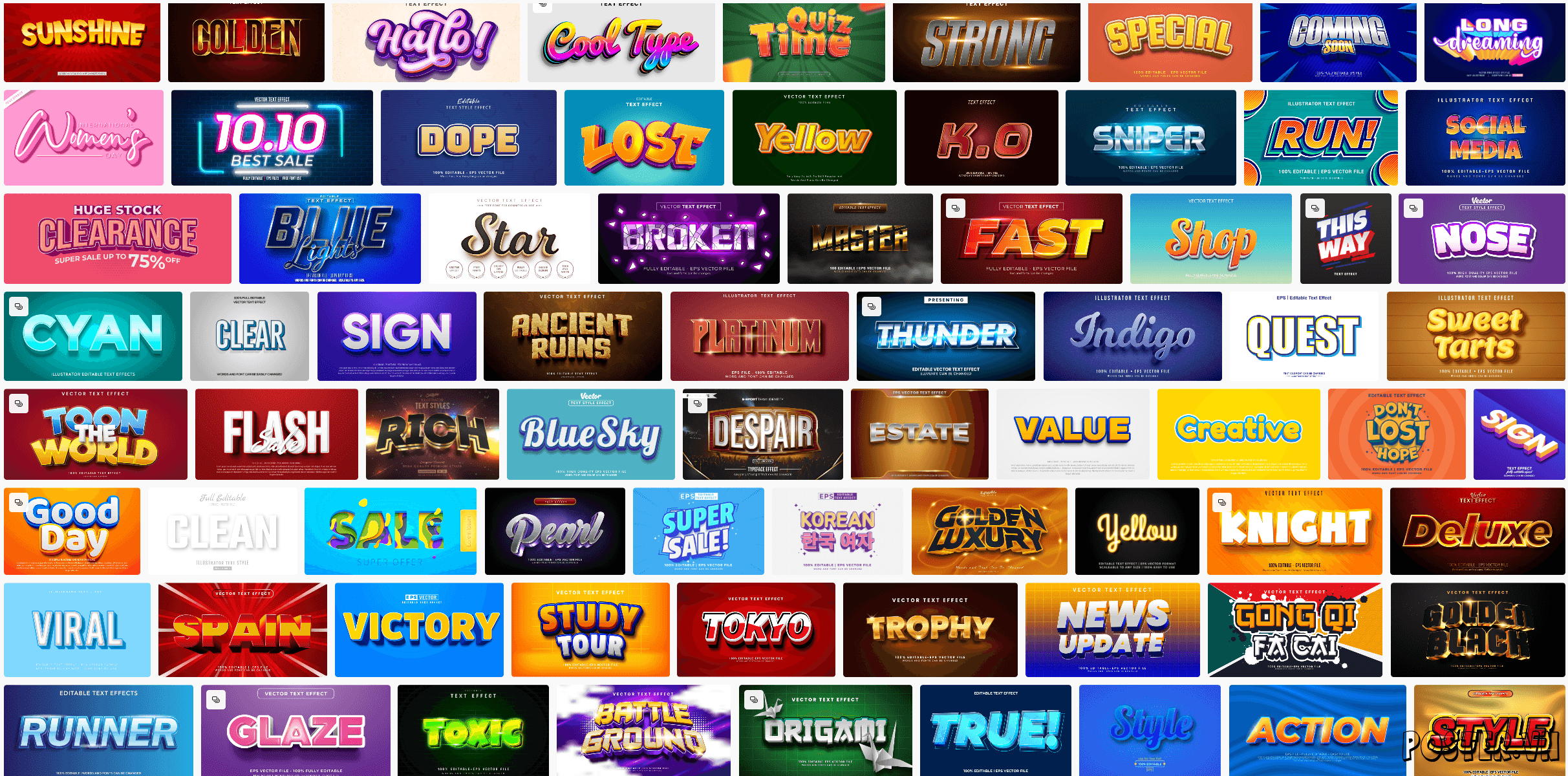 2000+ Text Effect File AI-EPS (Part 9)