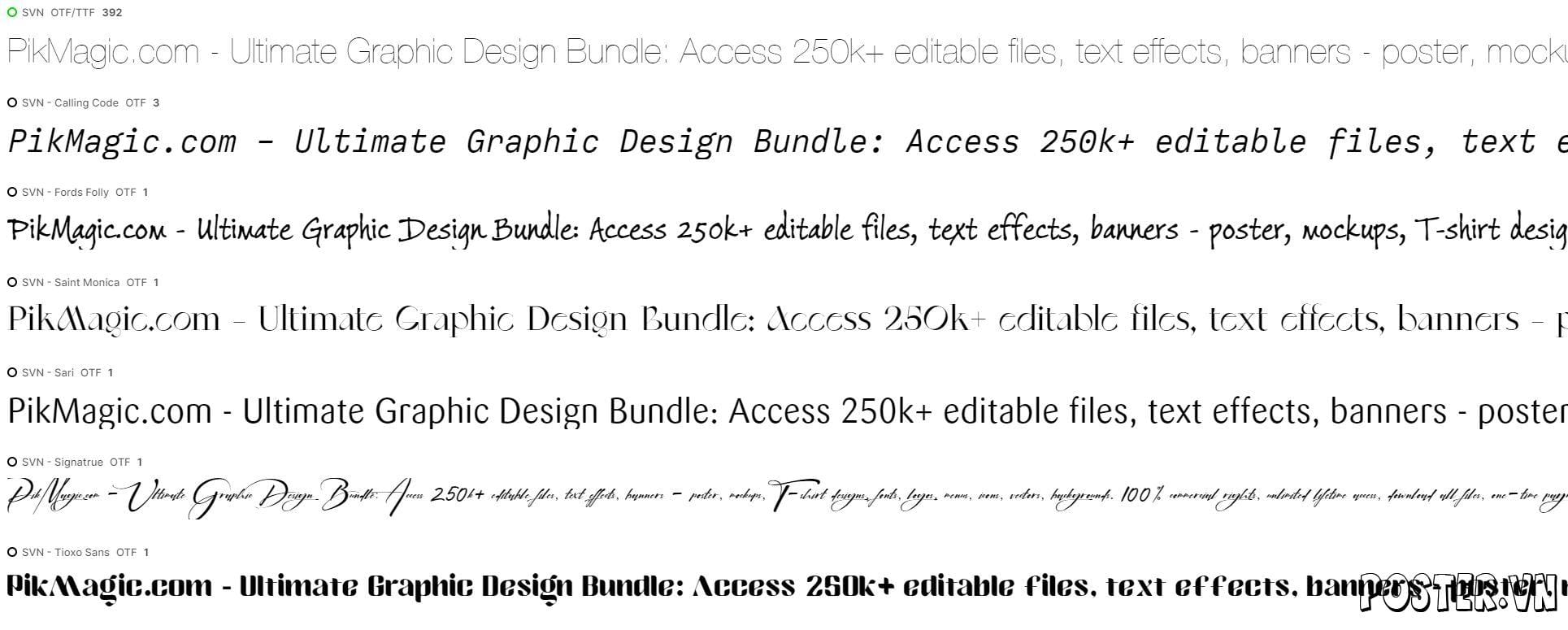 400+ SVN Font