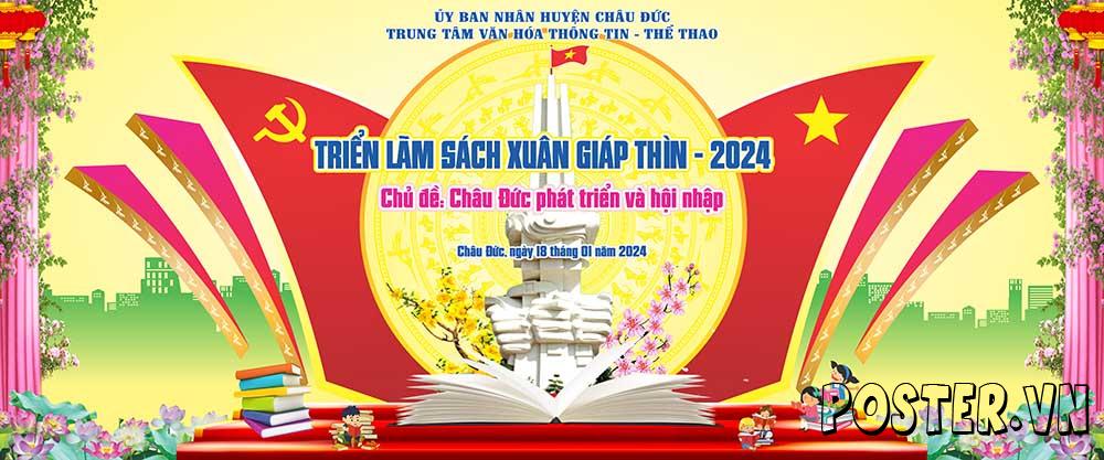 Phông nền sân khấu triển lãm sách báo xuân 2024