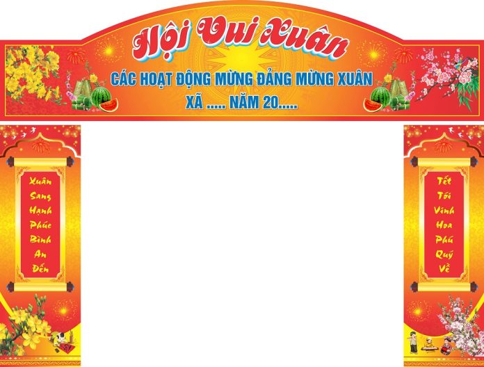 Trang tri cong hoi vui xuan