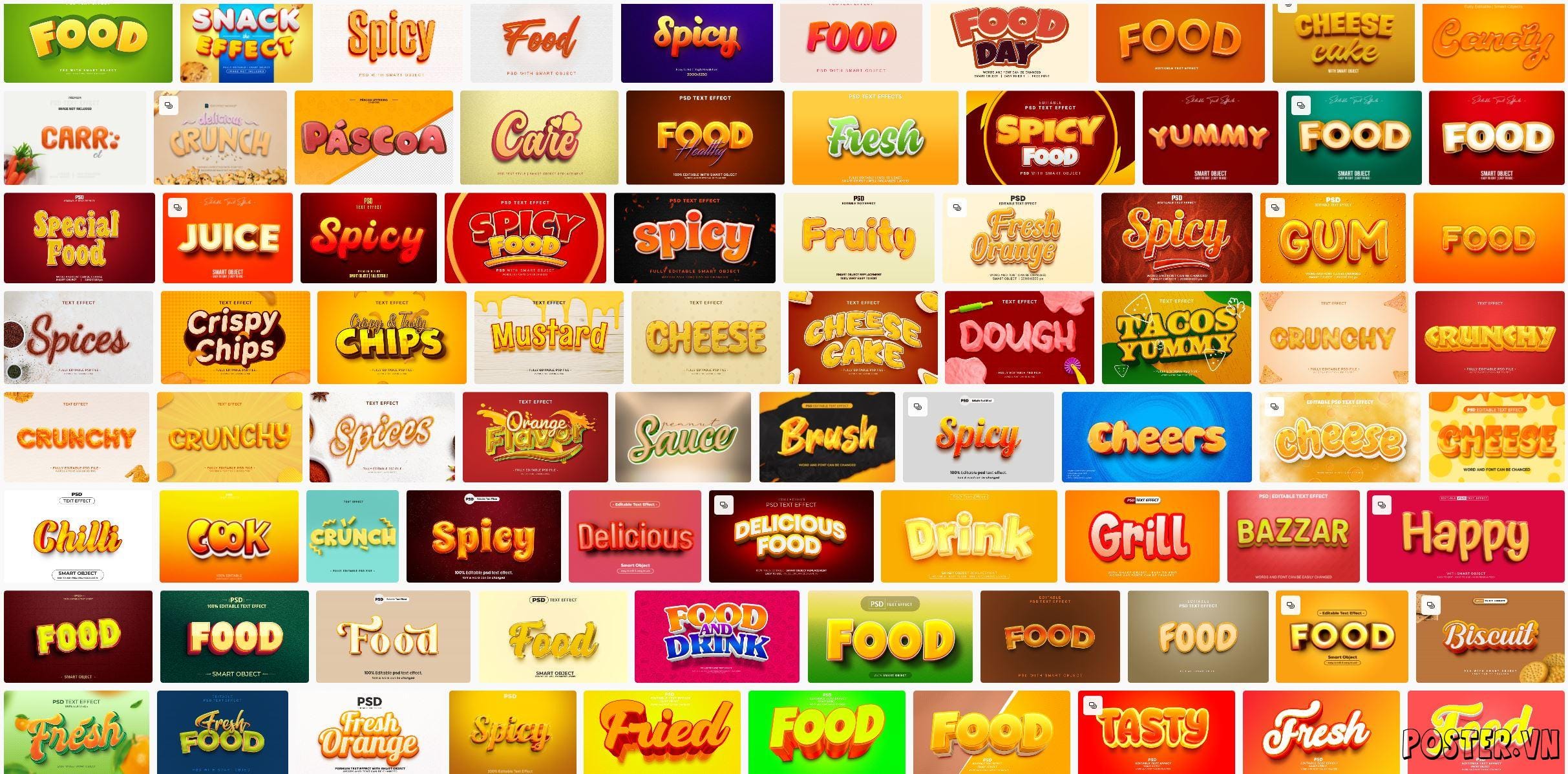 100+ Food Text Effect