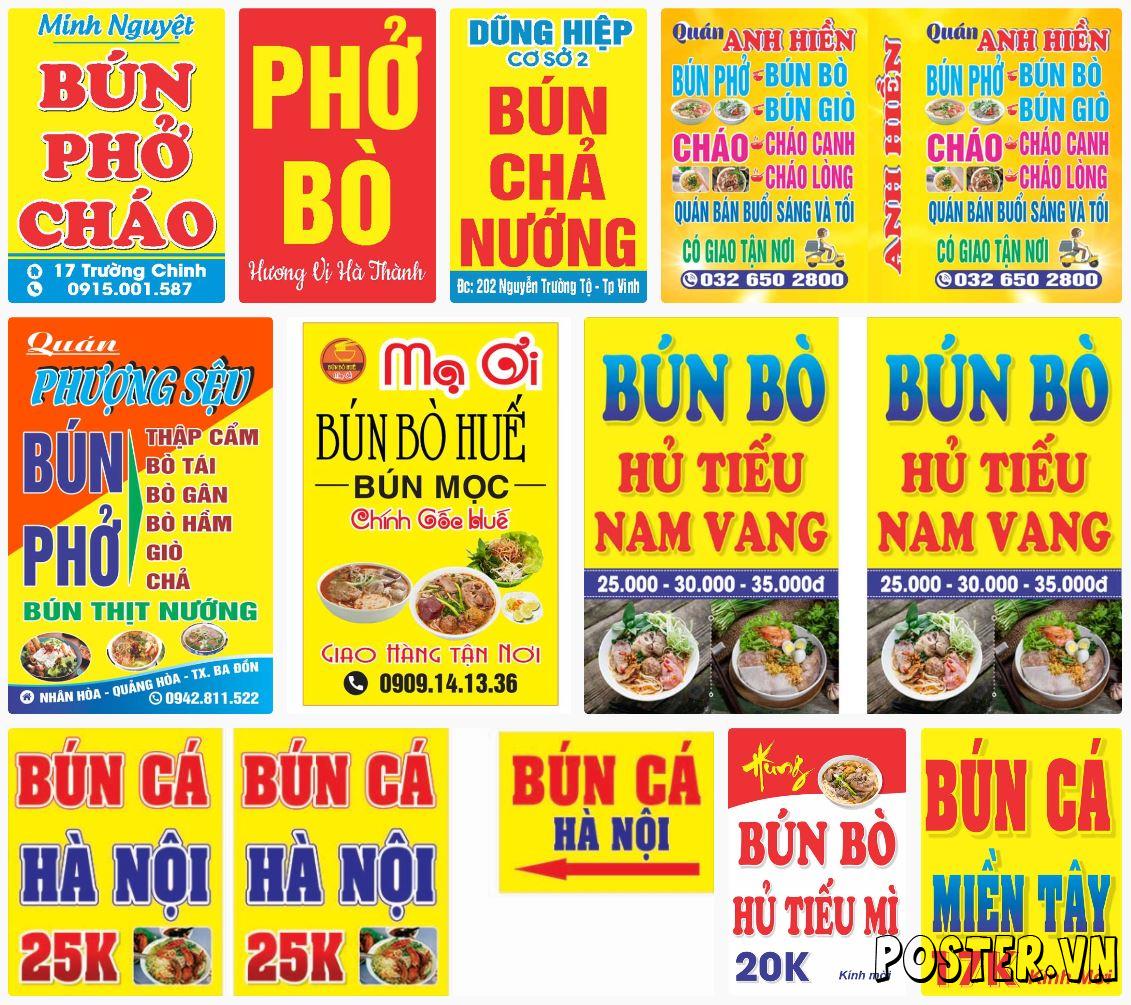 10+ Biển vẫy quán bún phở