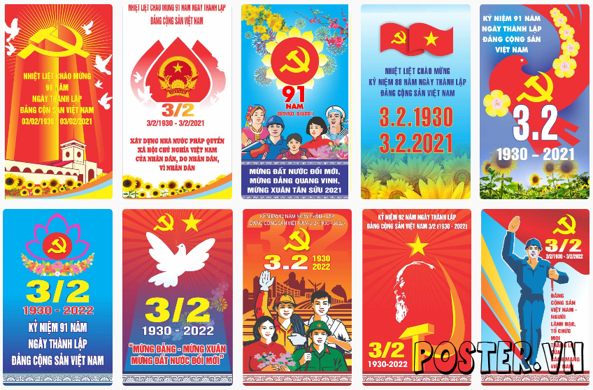 10+ Pano dọc cổ động ngày thành lập Đảng Cộng Sản Việt Nam