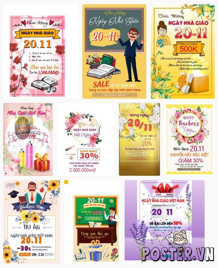 10+ Poster khuyến mại ngày 20-11