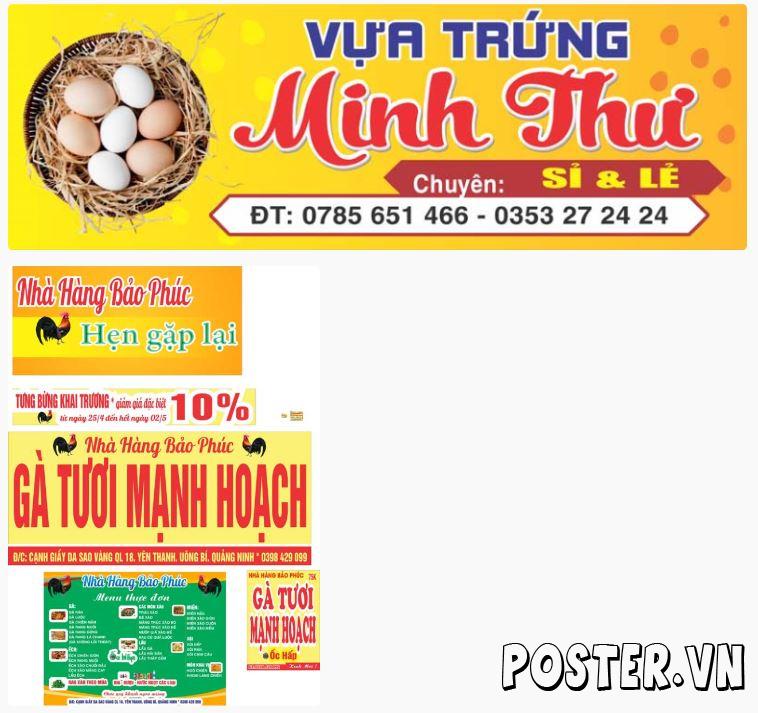 2+ Biển quảng cáo quán Gà