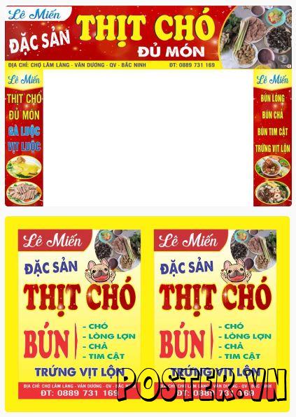 2+ Biển quảng cáo quán thịt chó