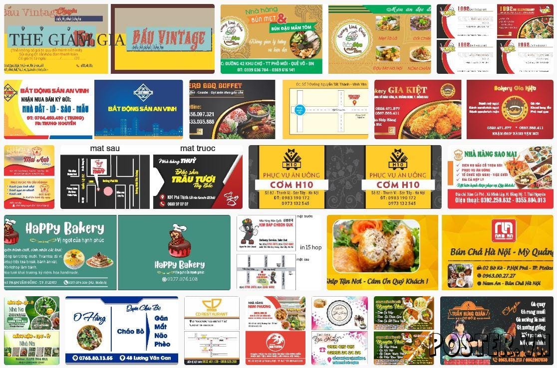 20+ Card Visit nhà hàng