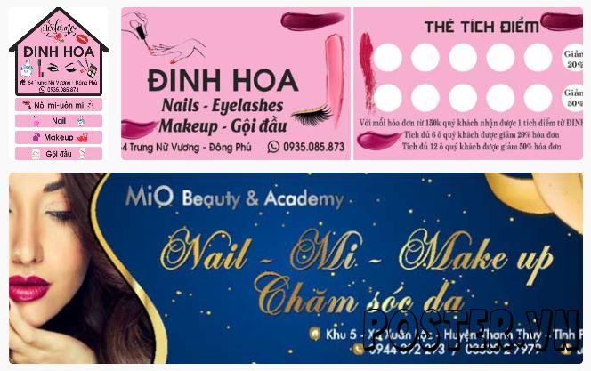 3+ Biển bảng tiệm Nail – Mi – Makeup