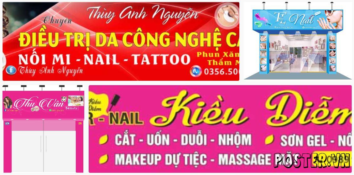 4+ Biển quảng cáo tiệm Nail – Mi – Makeup