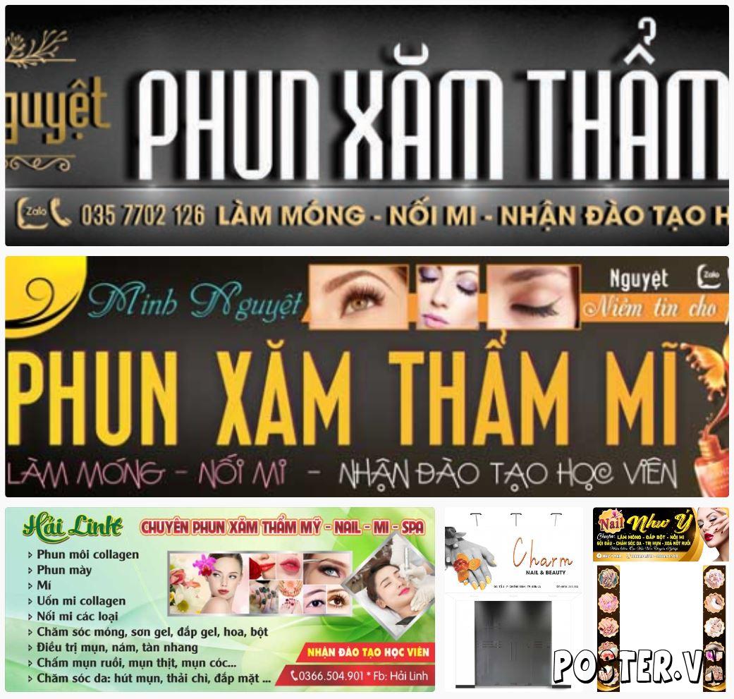 5+ Biển quảng cáo tiệm phun xăm thẩm mỹ