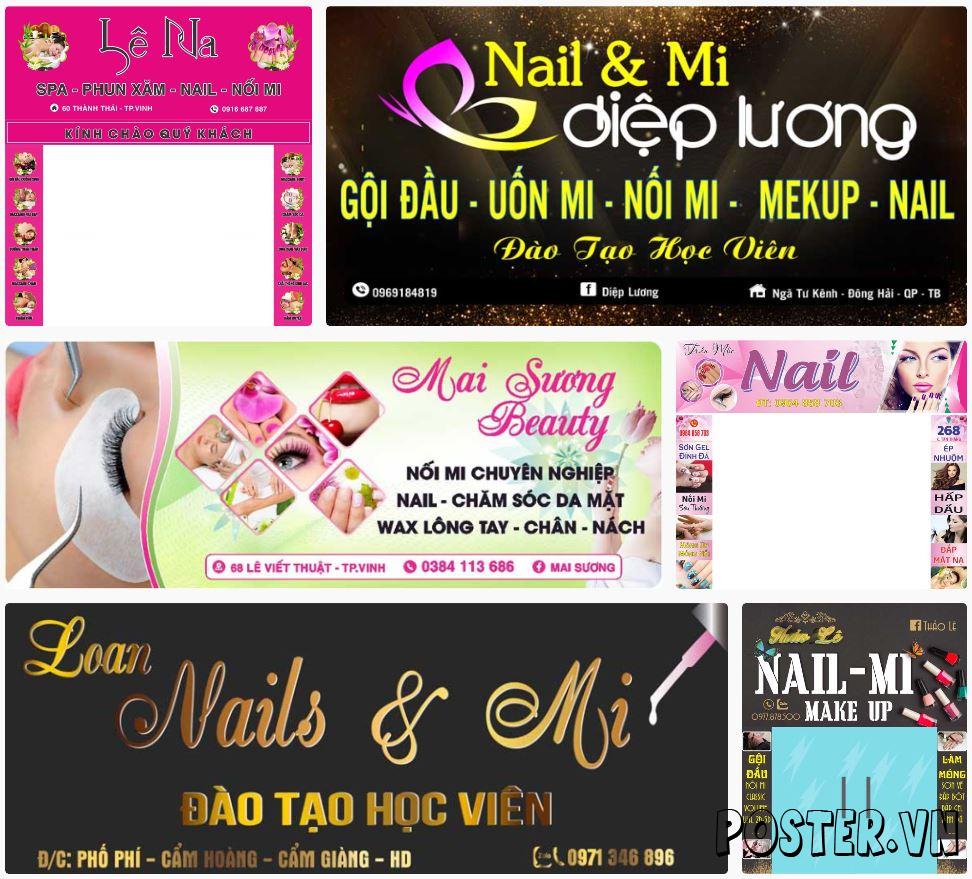 6+ Biển quảng cáo tiệm Nail – Mi – Makeup