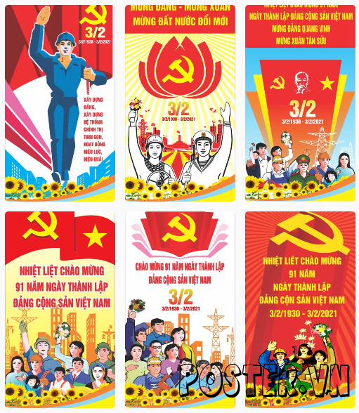 6+ Pano dọc cổ động ngày thành lập Đảng Cộng Sản Vietnam