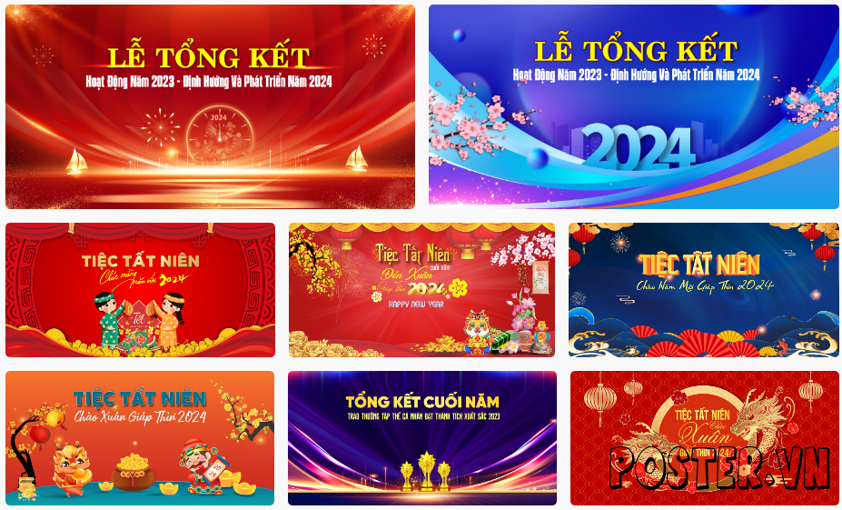 8+ Backdrop phông nền tiệc tất niên 2024