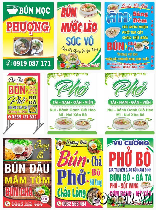 8+ Biển vẫy quán bún phở