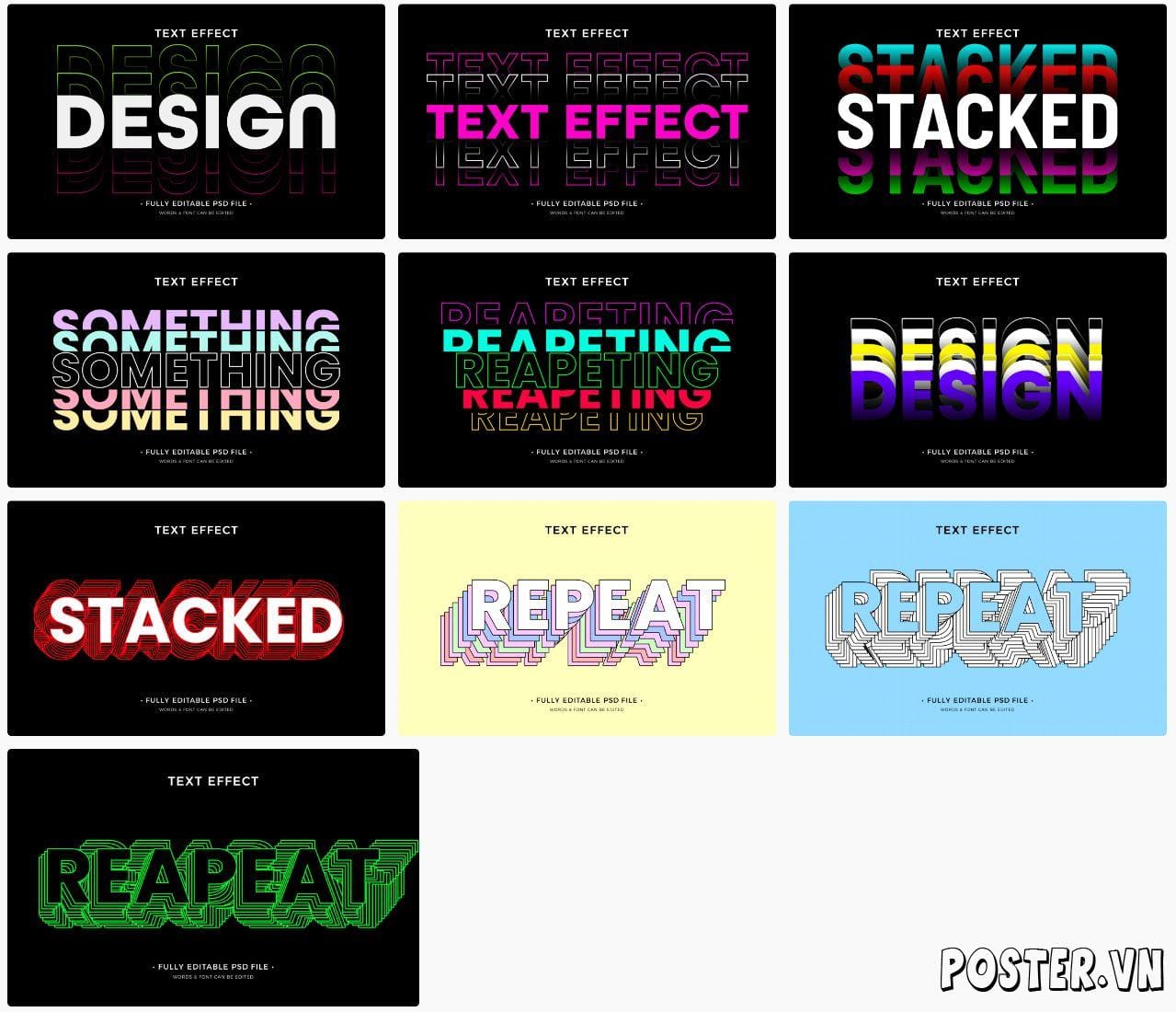 10+ Duplicate text effect