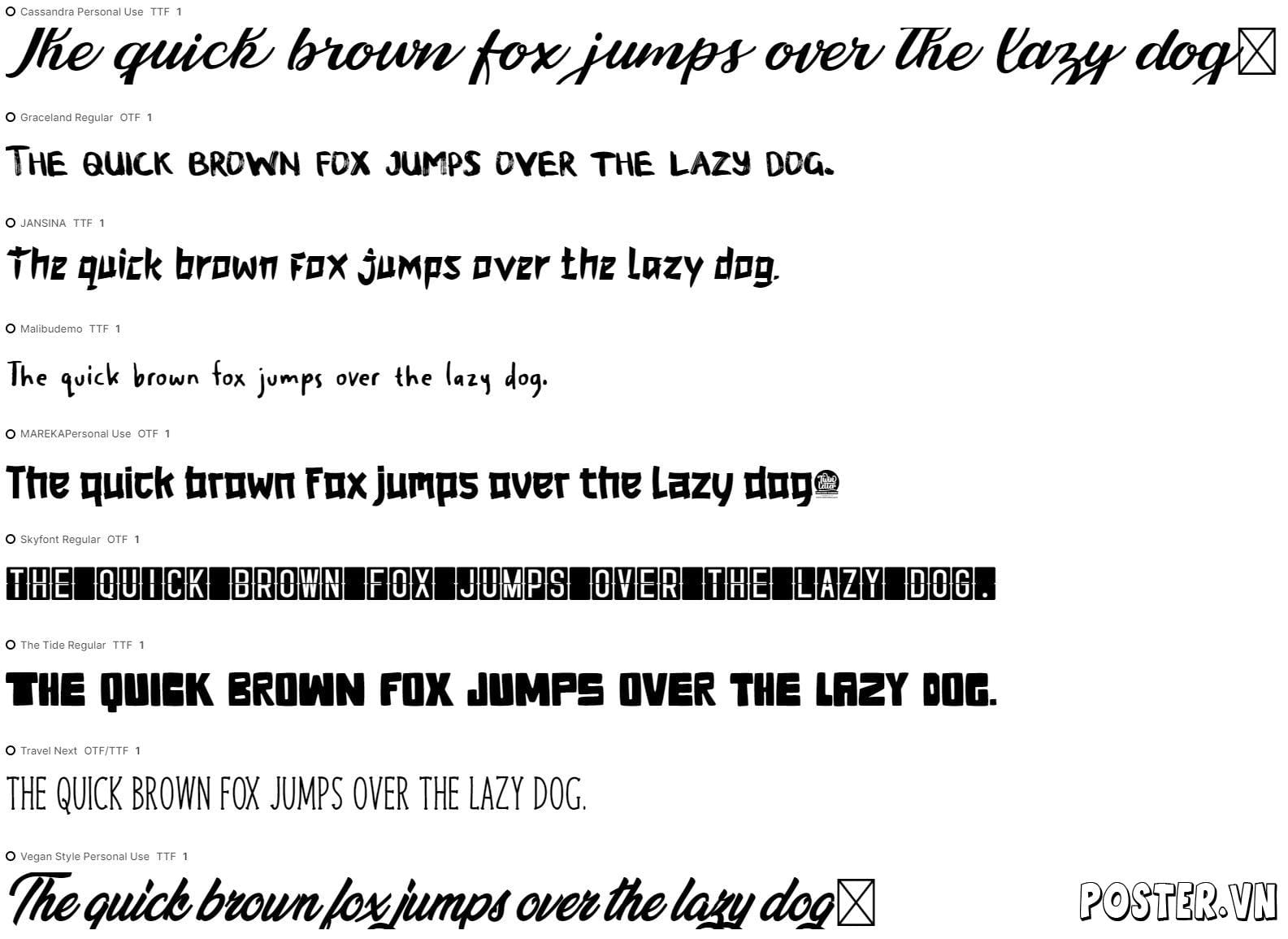 10 Font Chữ Du Lịch