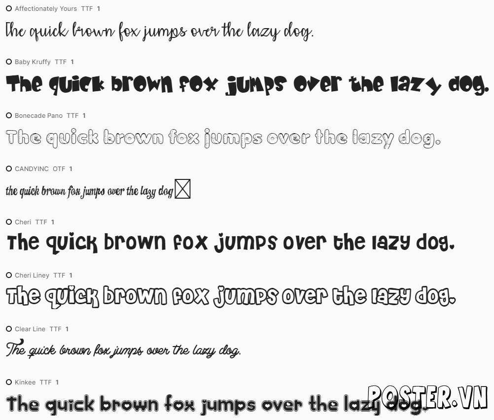 10+ Font chữ trẻ em