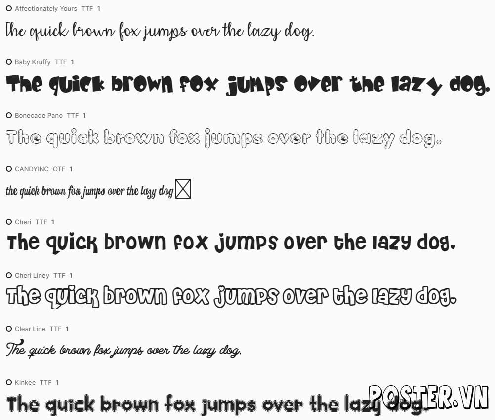 10+ Font chữ trẻ em