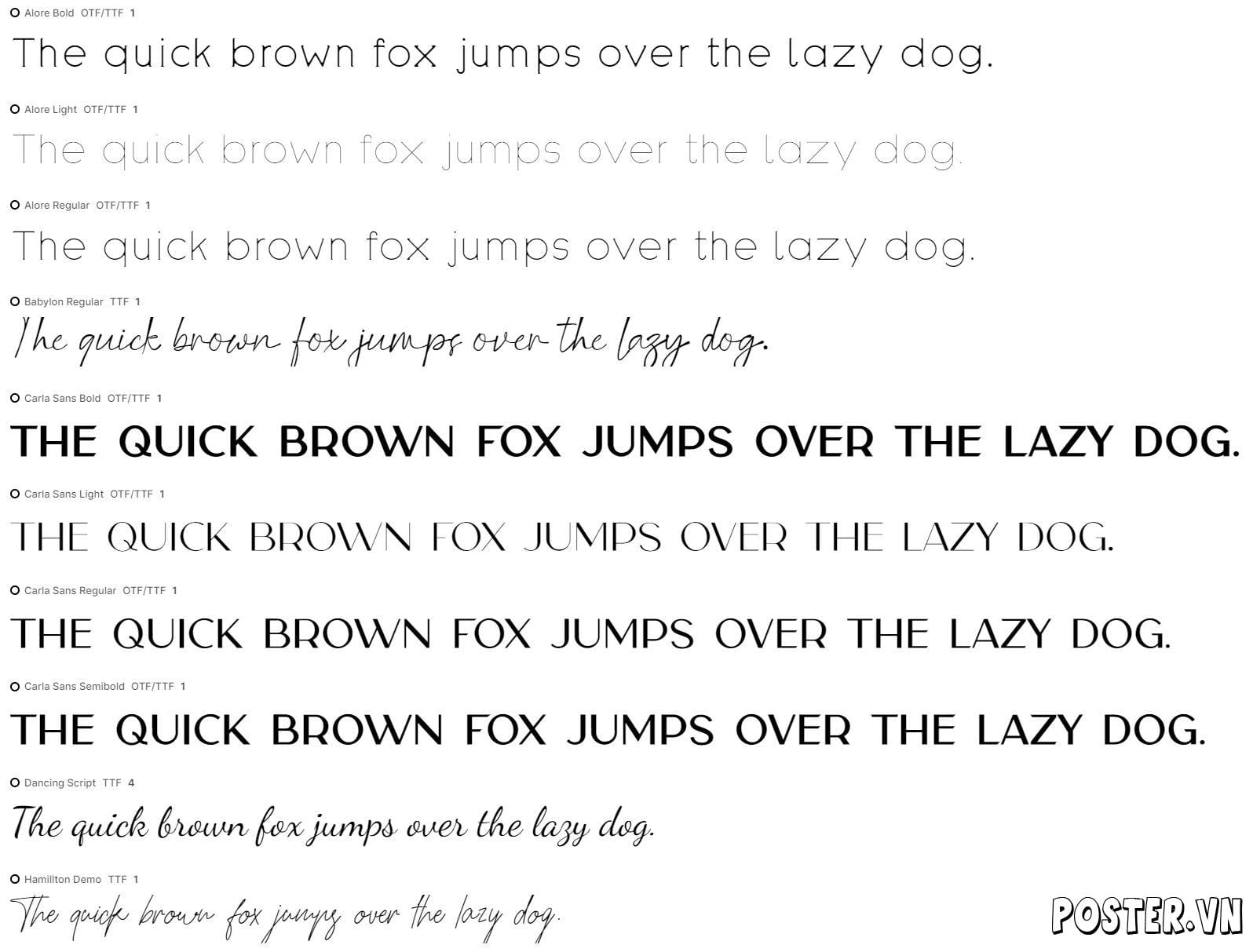 10+ Font nét mảnh