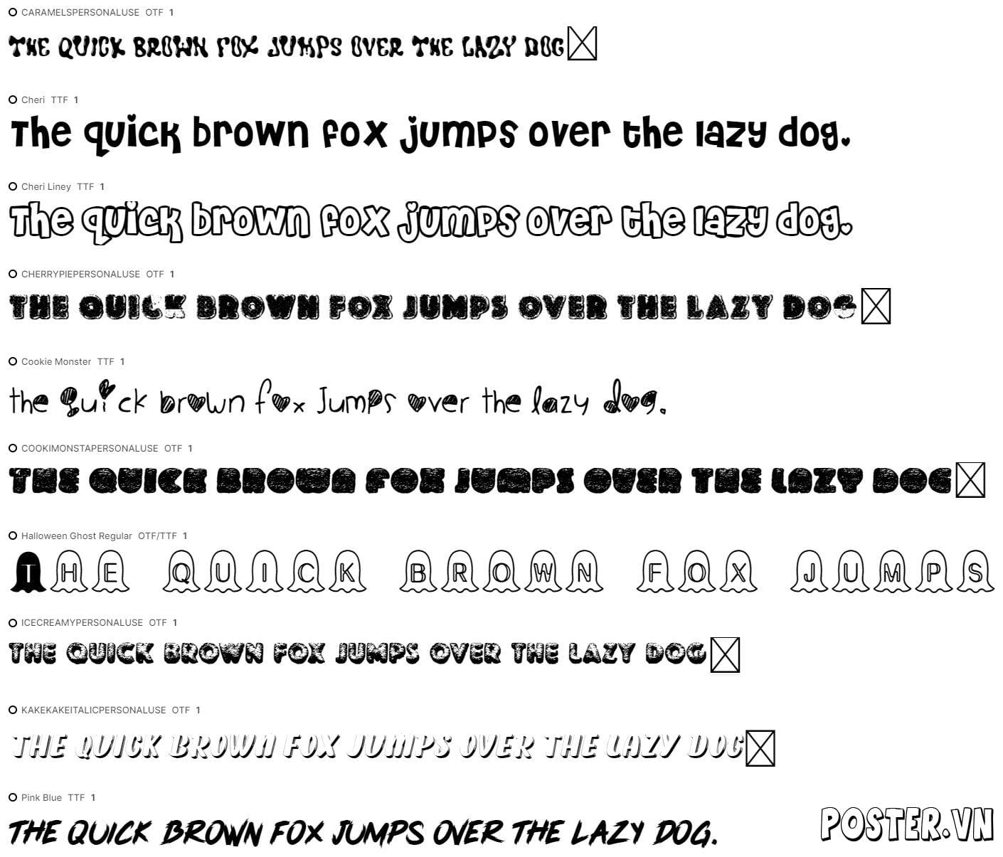 10+ Font vui nhộn