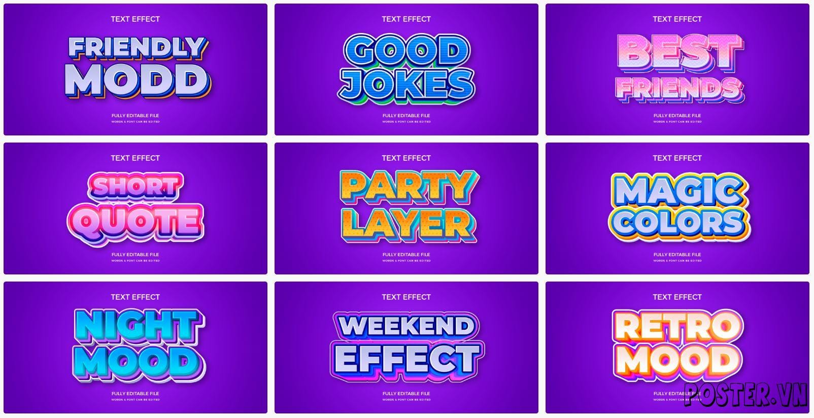 10+ Gradient multi layered text effect