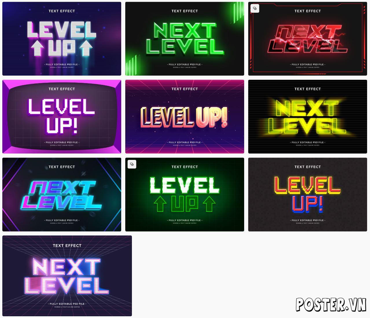 10+ Level text effect