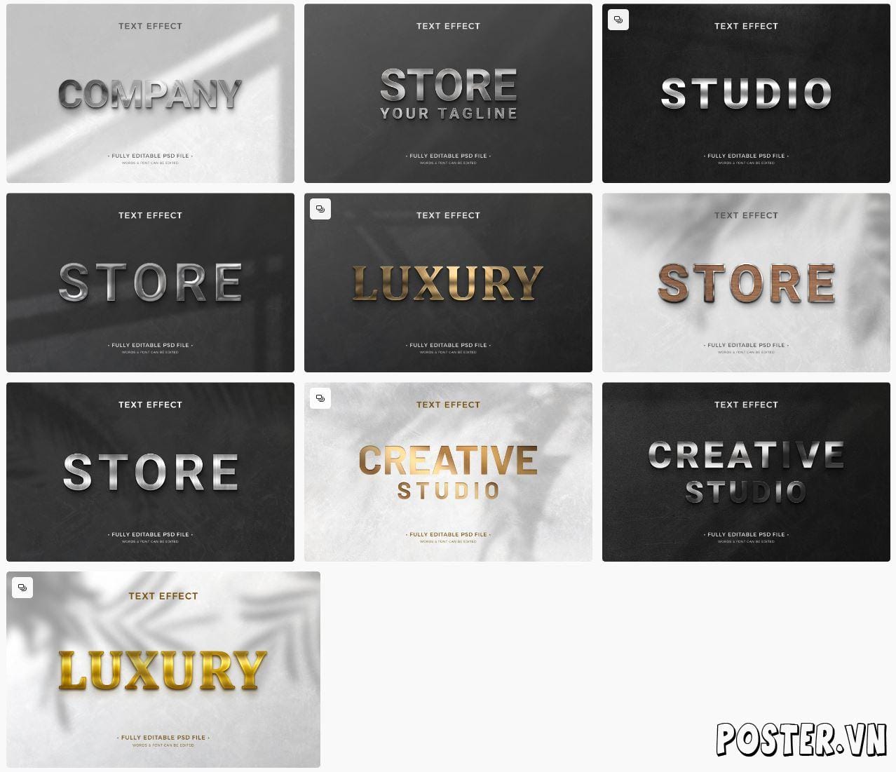 10+ Metal text effect