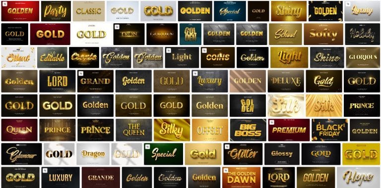 100-gold-text-effect