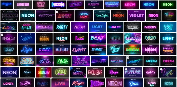 100-neon-text-effect