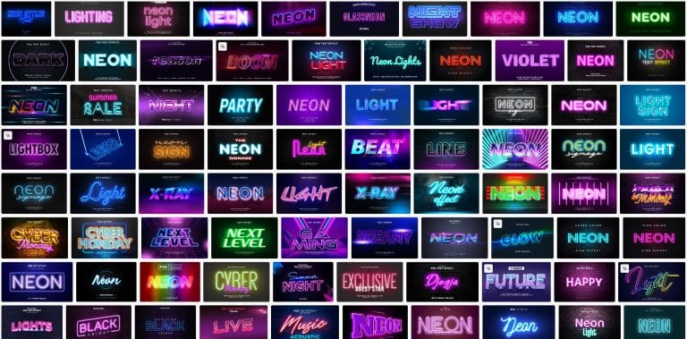 100-neon-text-effect
