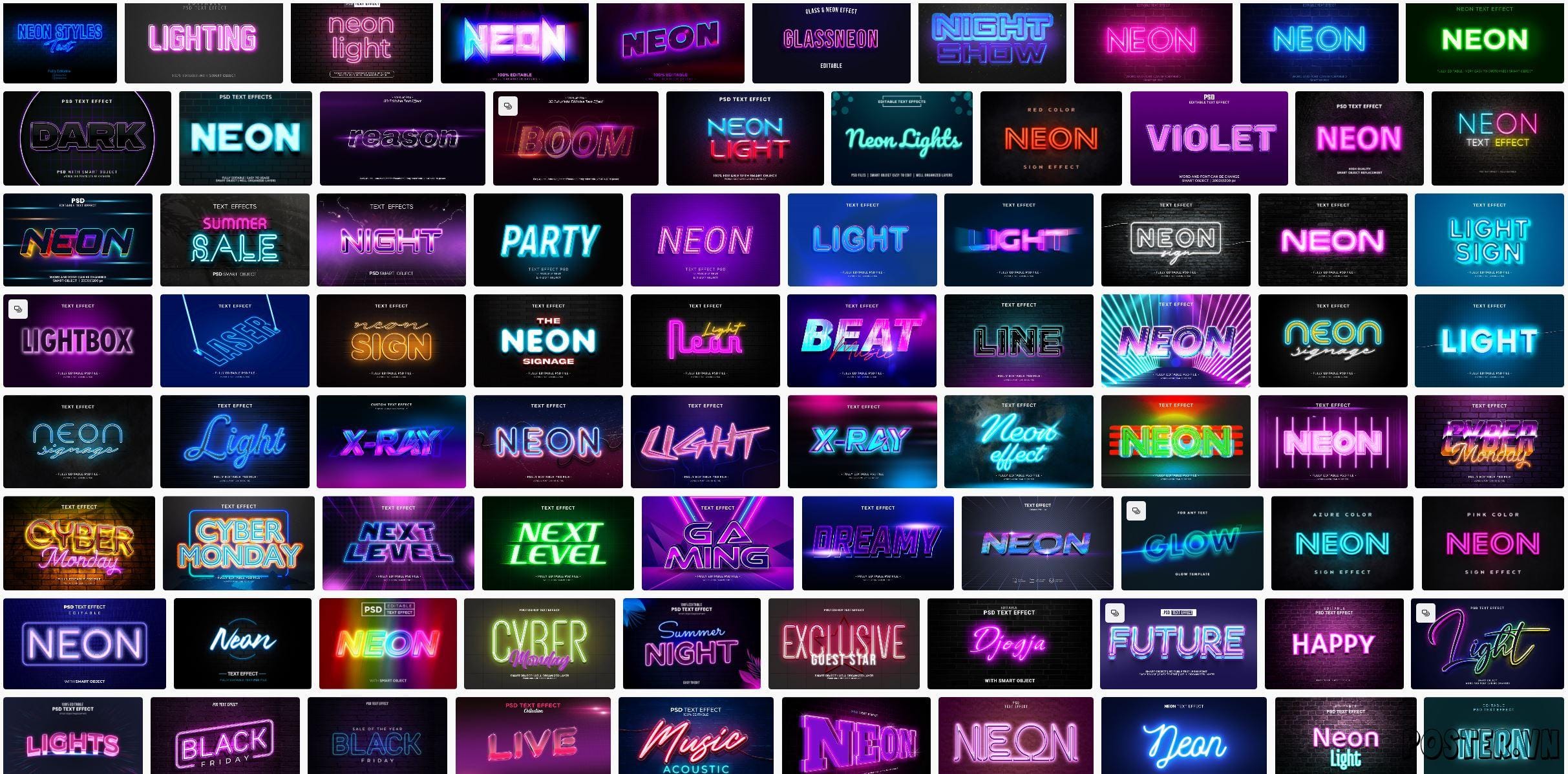 100+ Neon text effect