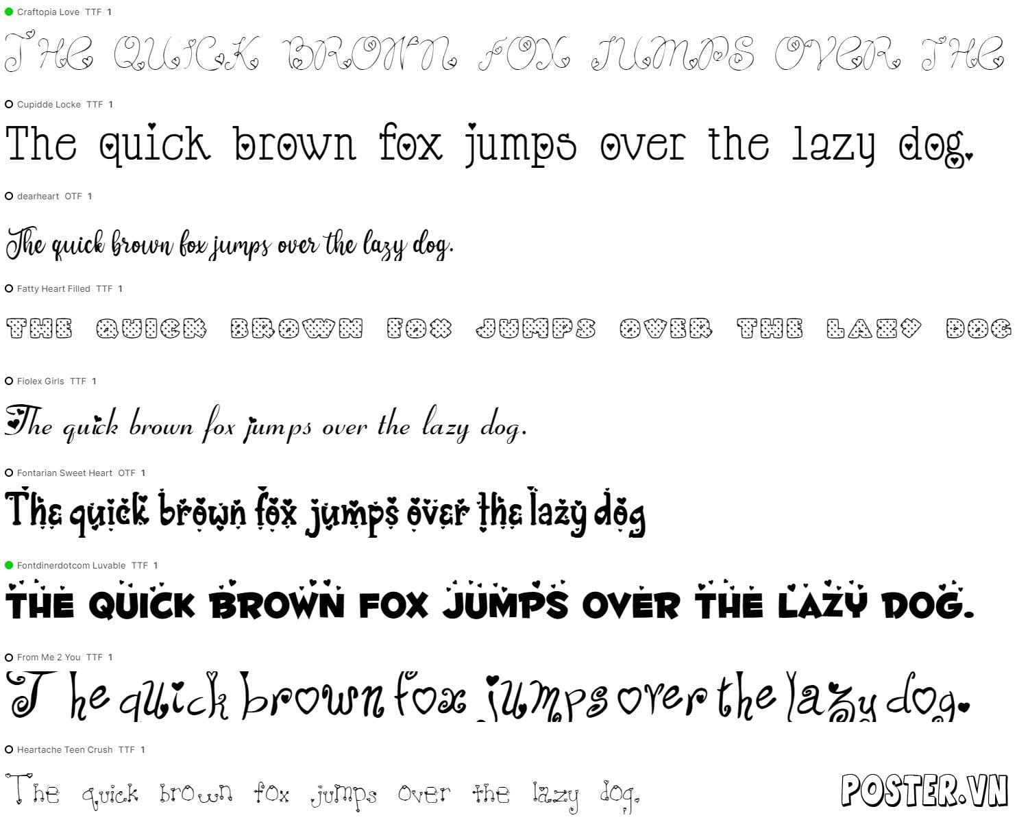 17+ Font trái tim – valentine ngọt ngào