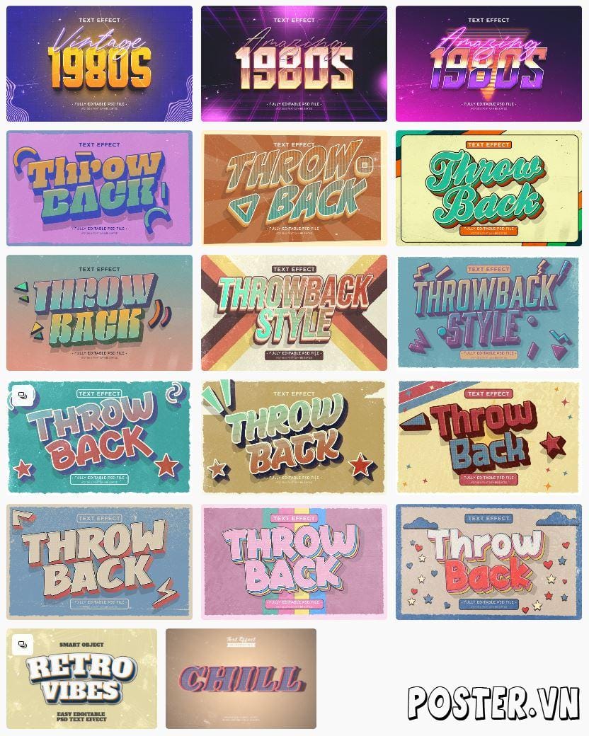 17+ Throwback text effect