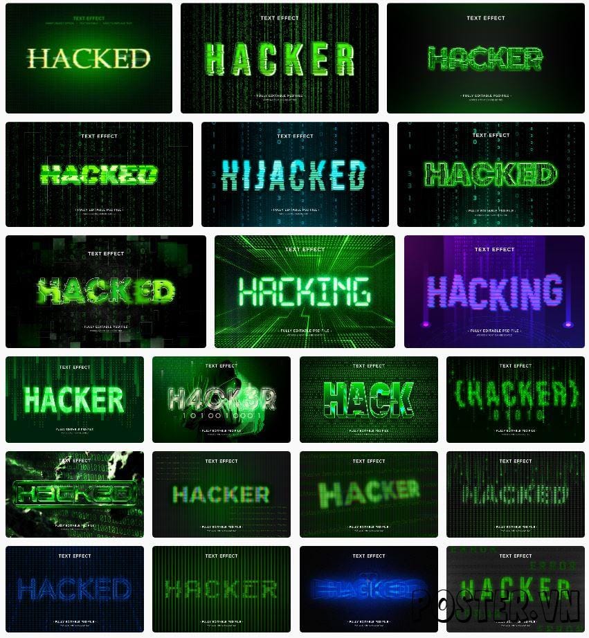 21+ Hacker text effect