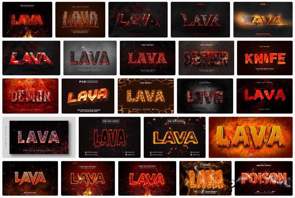 24+ Lava Text effect