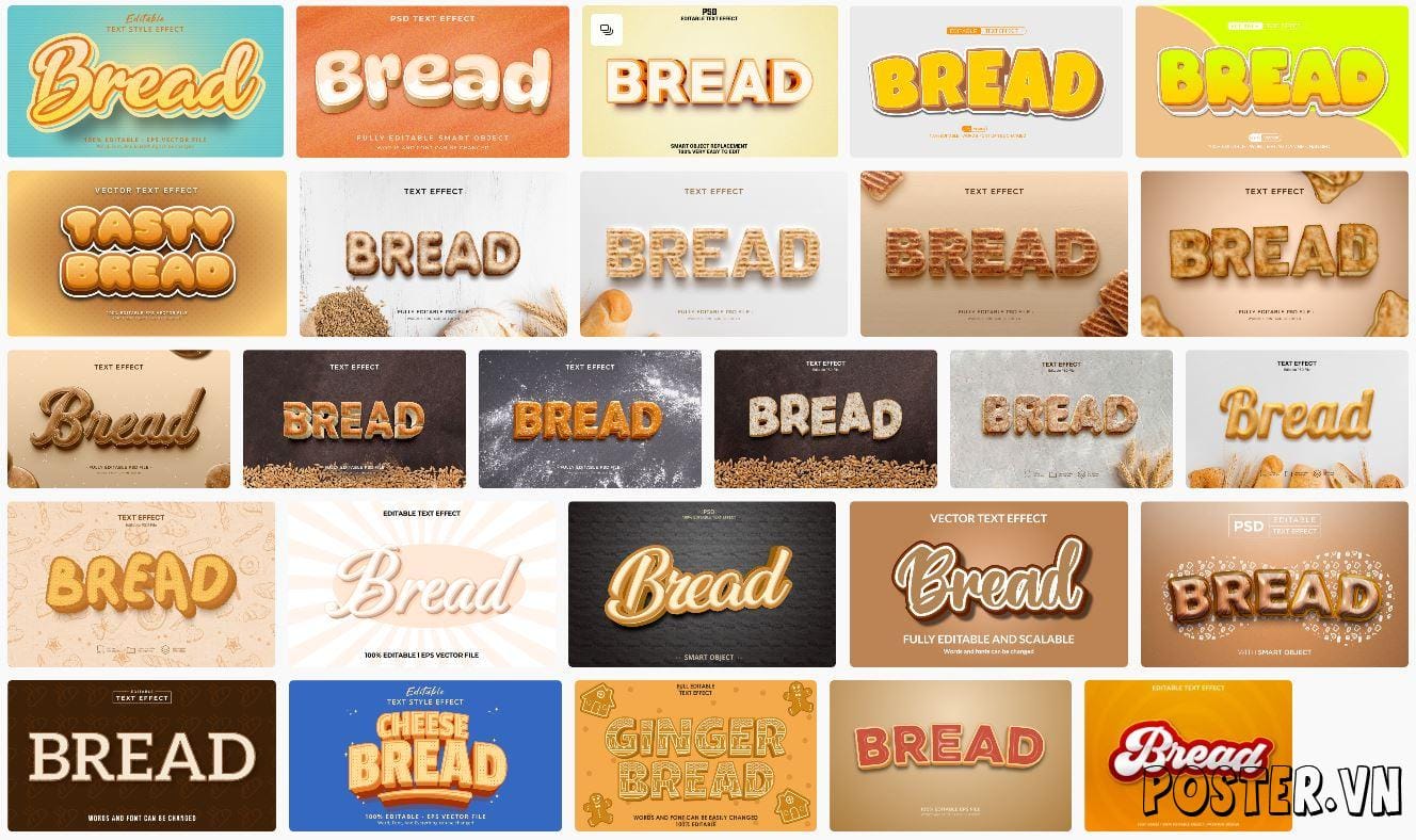 27+ Hiệu ứng chữ Bánh Mì – Bread Text Effect