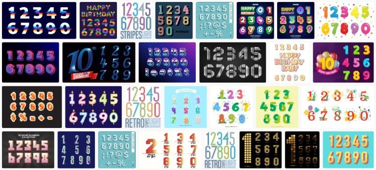 30+ Number Text Effect 30+ Number Text Effect