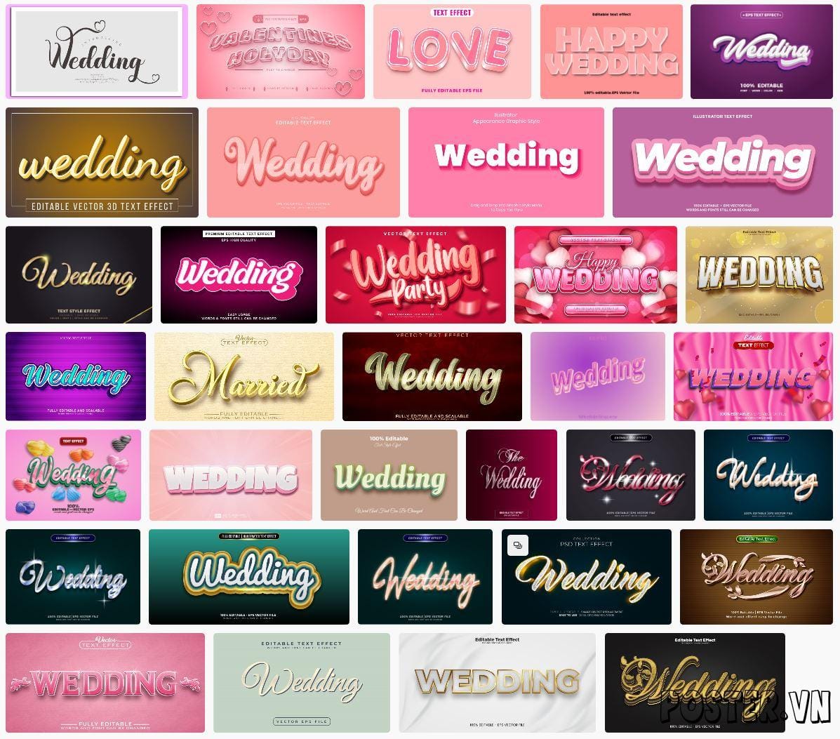 35+ Wedding text effect file vector