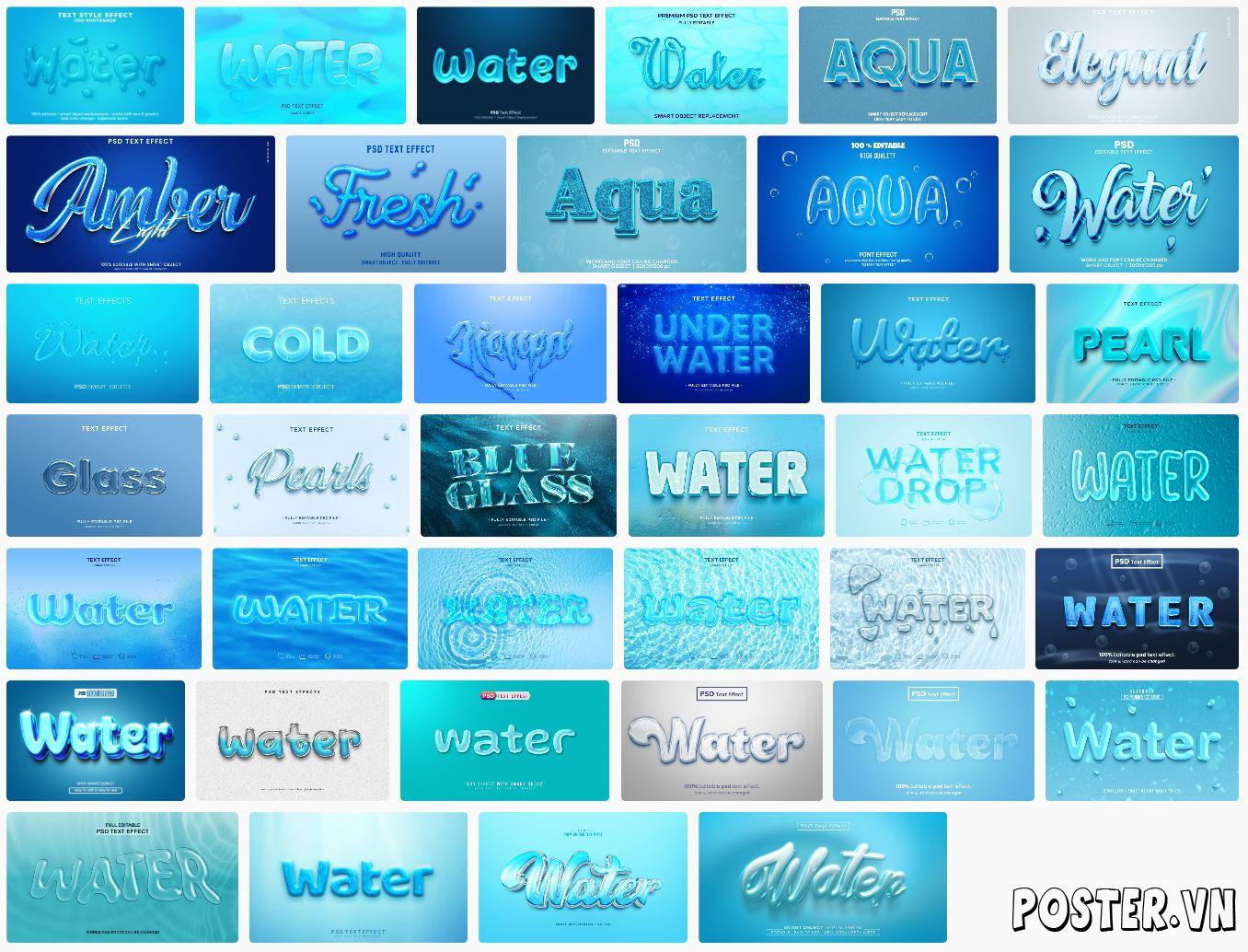 39+ Water text effect