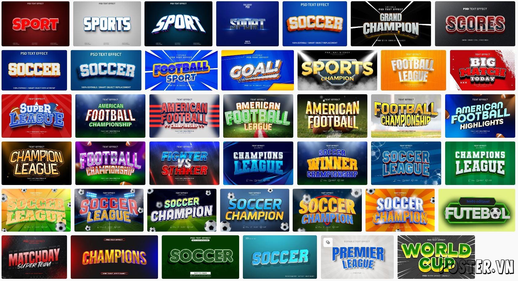 41+ Football text effect file PSD