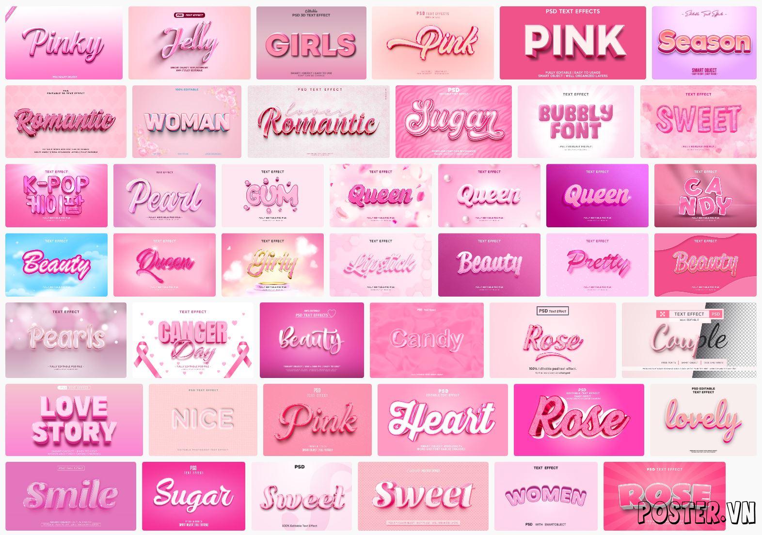 44+ Pink text effect