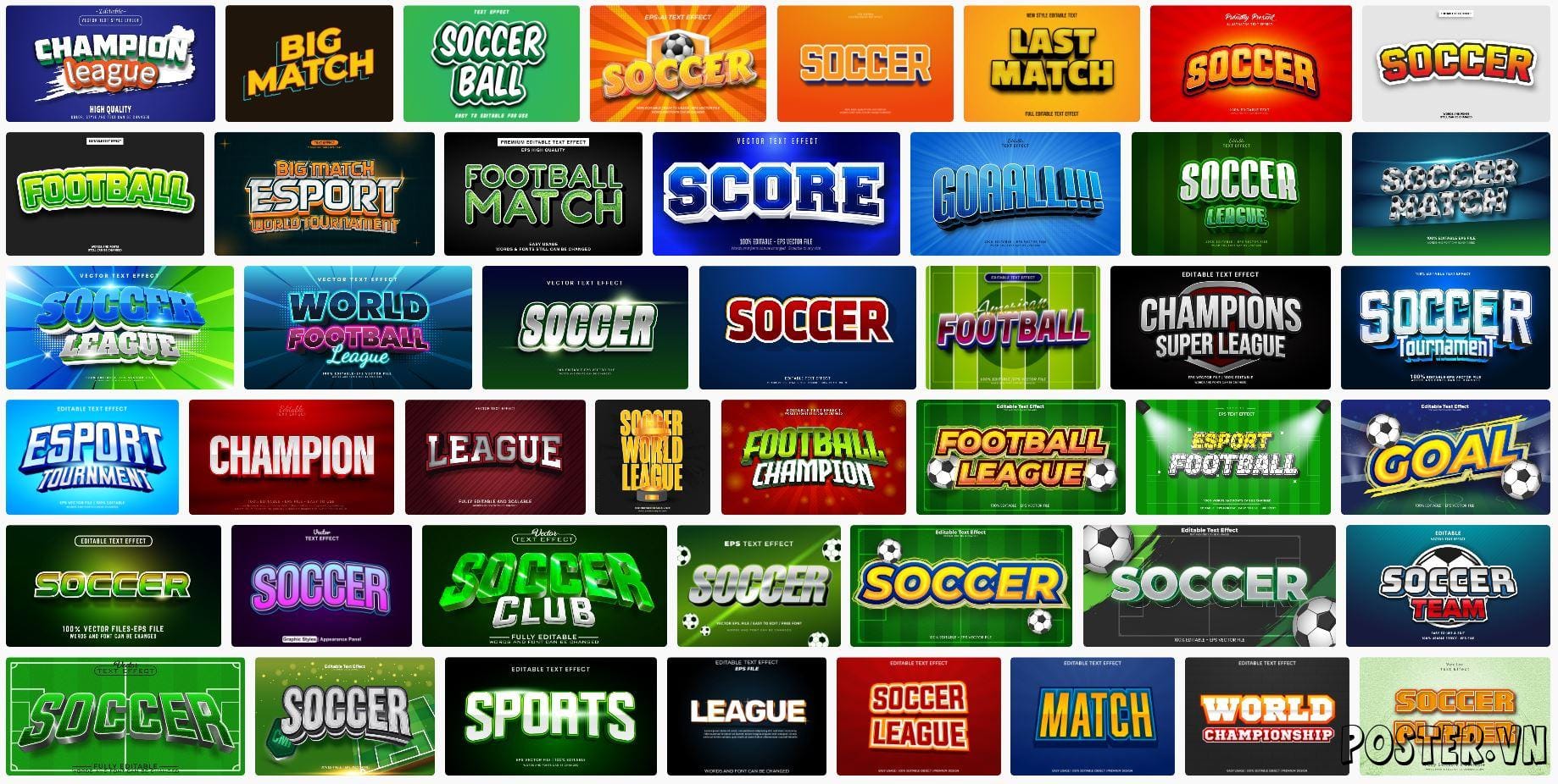50+ Football text effect file vector