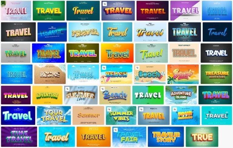 50-travel-text-effect
