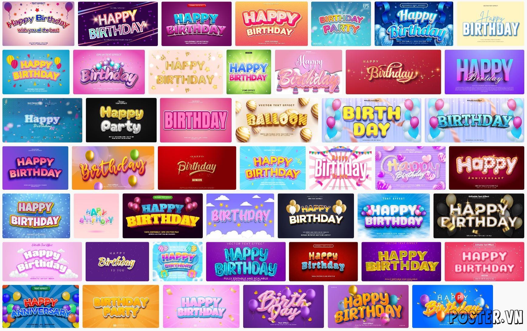 51+ Birthday Text Effect file Vector