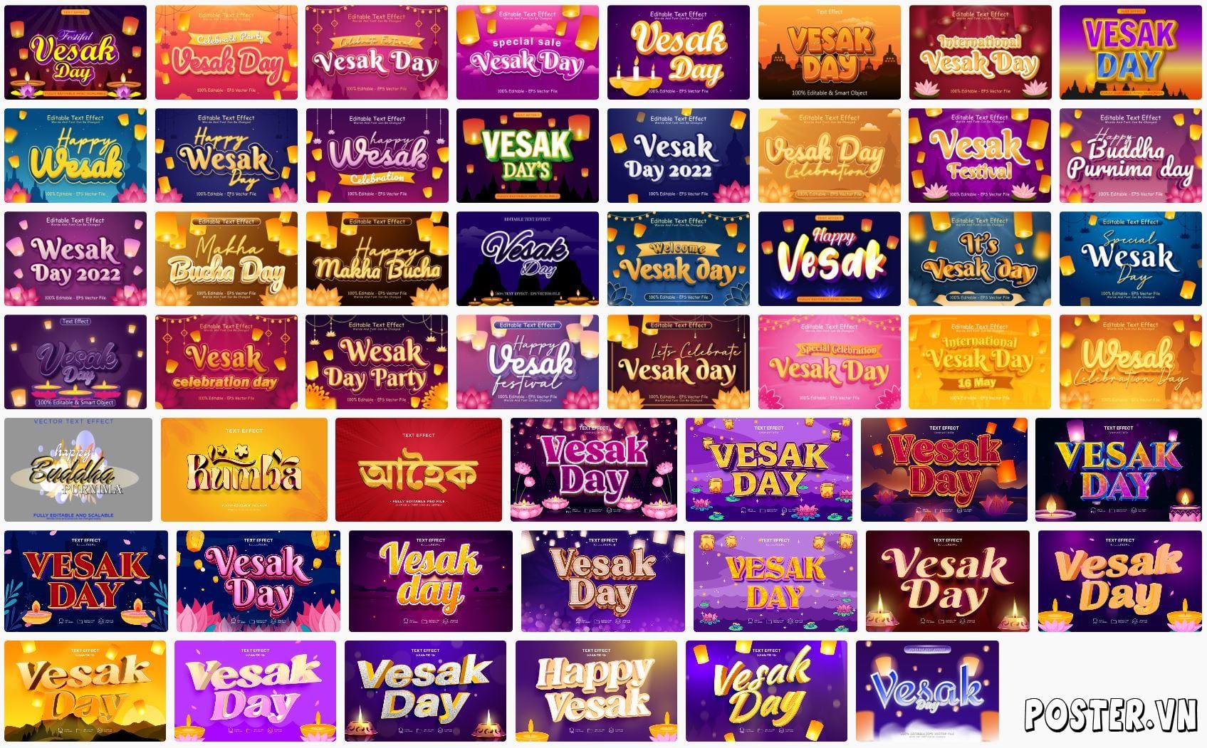 52+ Vesak day text effect (Ngày lễ phật đản)