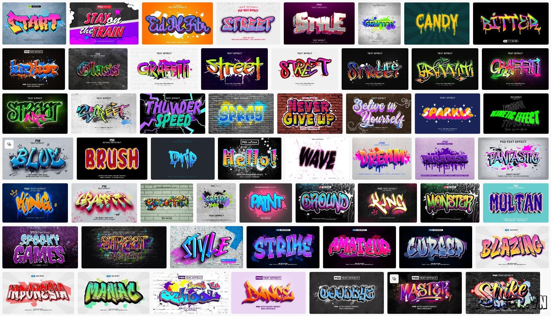 55+ Graffiti Text Effect