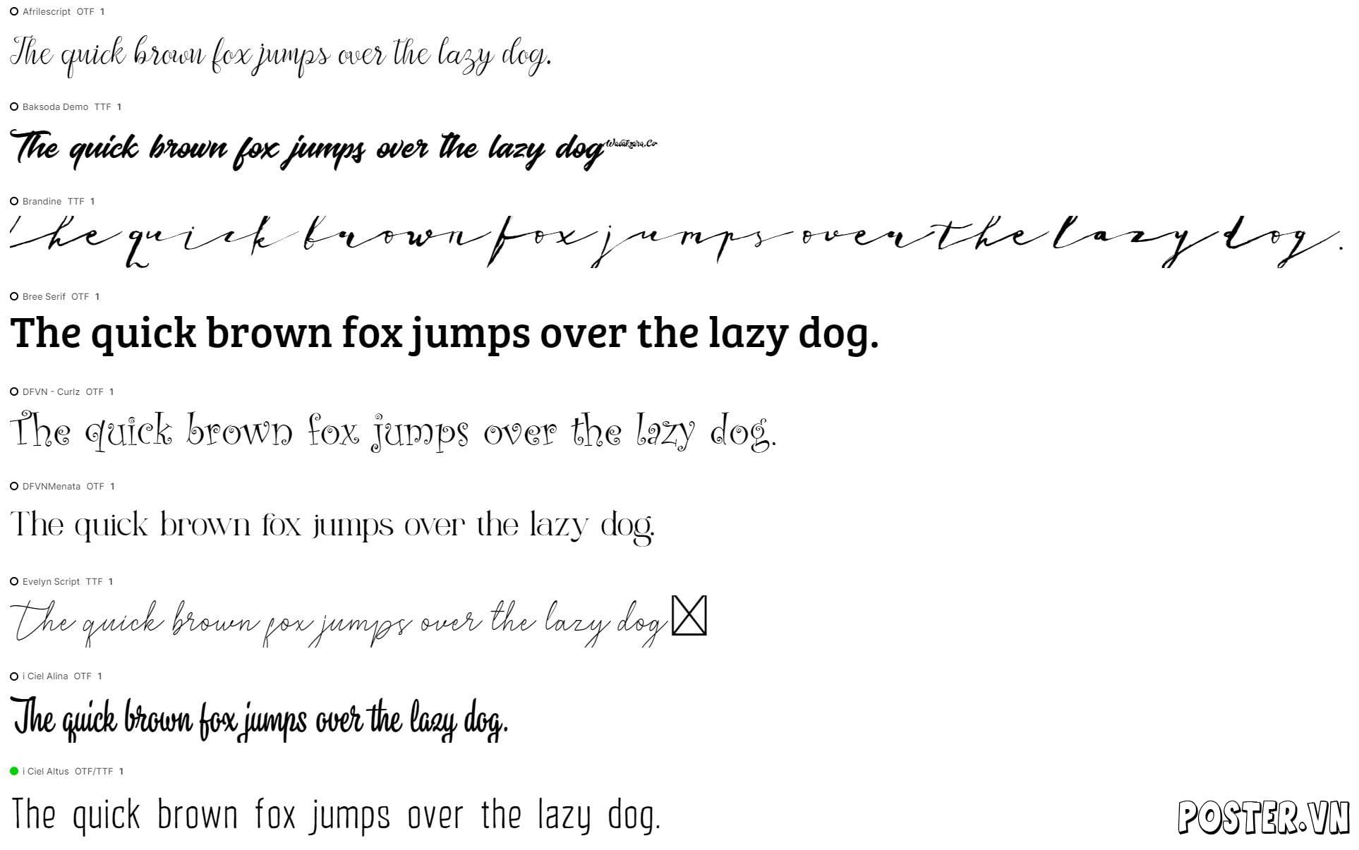 60+ Font chữ uốn luợn