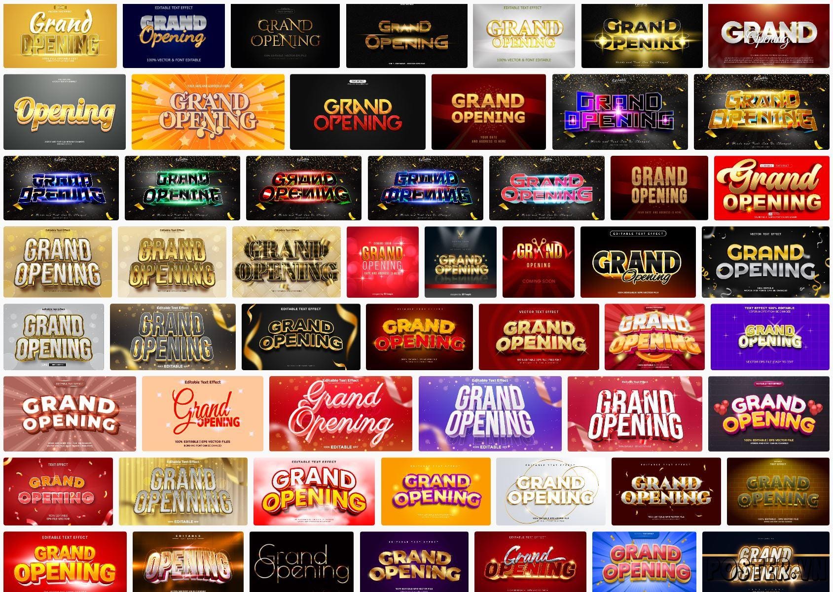 61+ Grand opening text effect file Vector