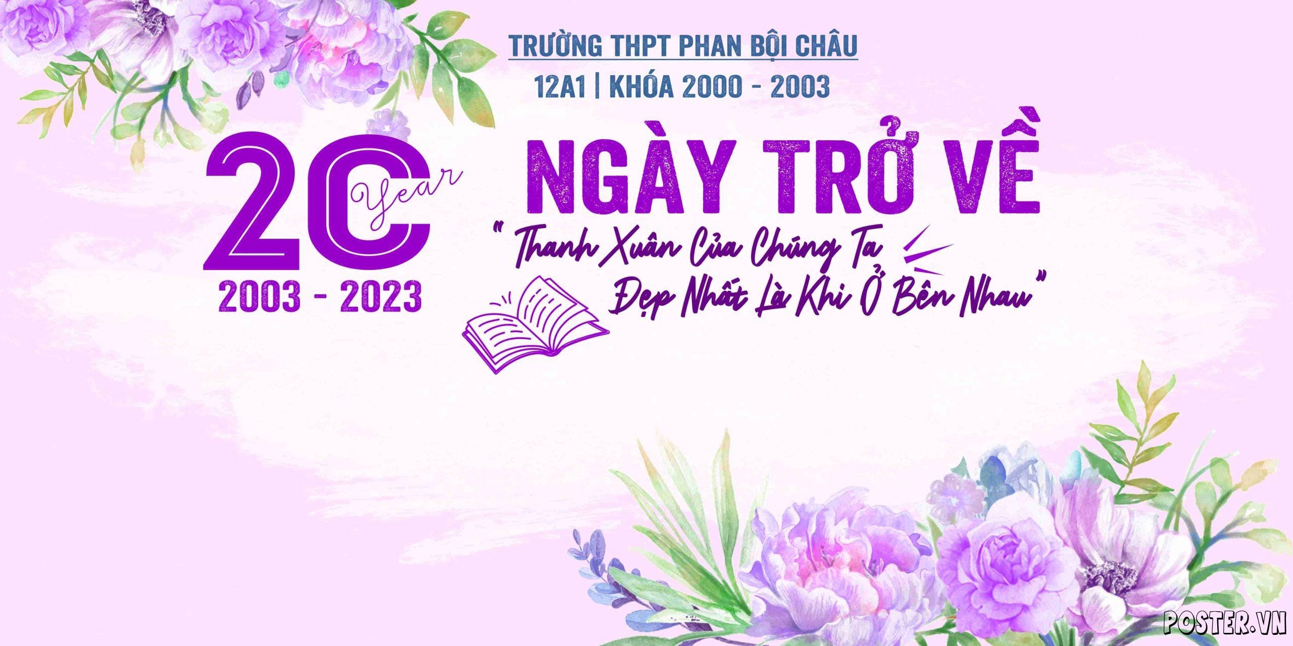 Backdrop hop lop ky niem 20 nam truong THPT Phan Boi Chau
