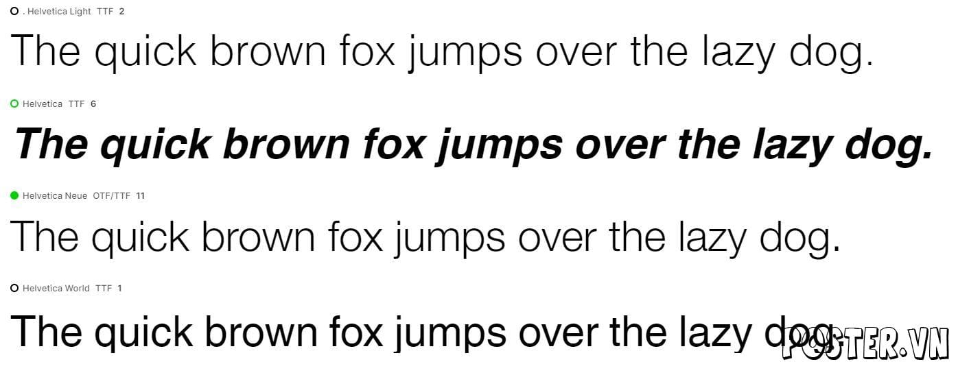 Bộ Font chữ Helvetica Việt Hoá